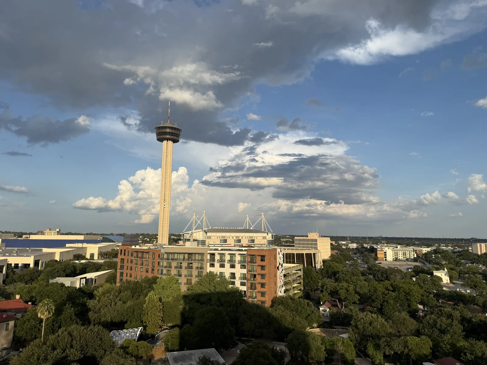 Tower of the Americas under big Texas clouds